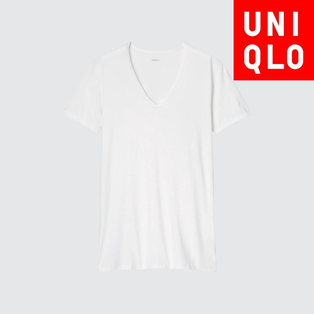 

UNIQLO AiRism V-образный вырез Т-образный вырез с короткими рукавами