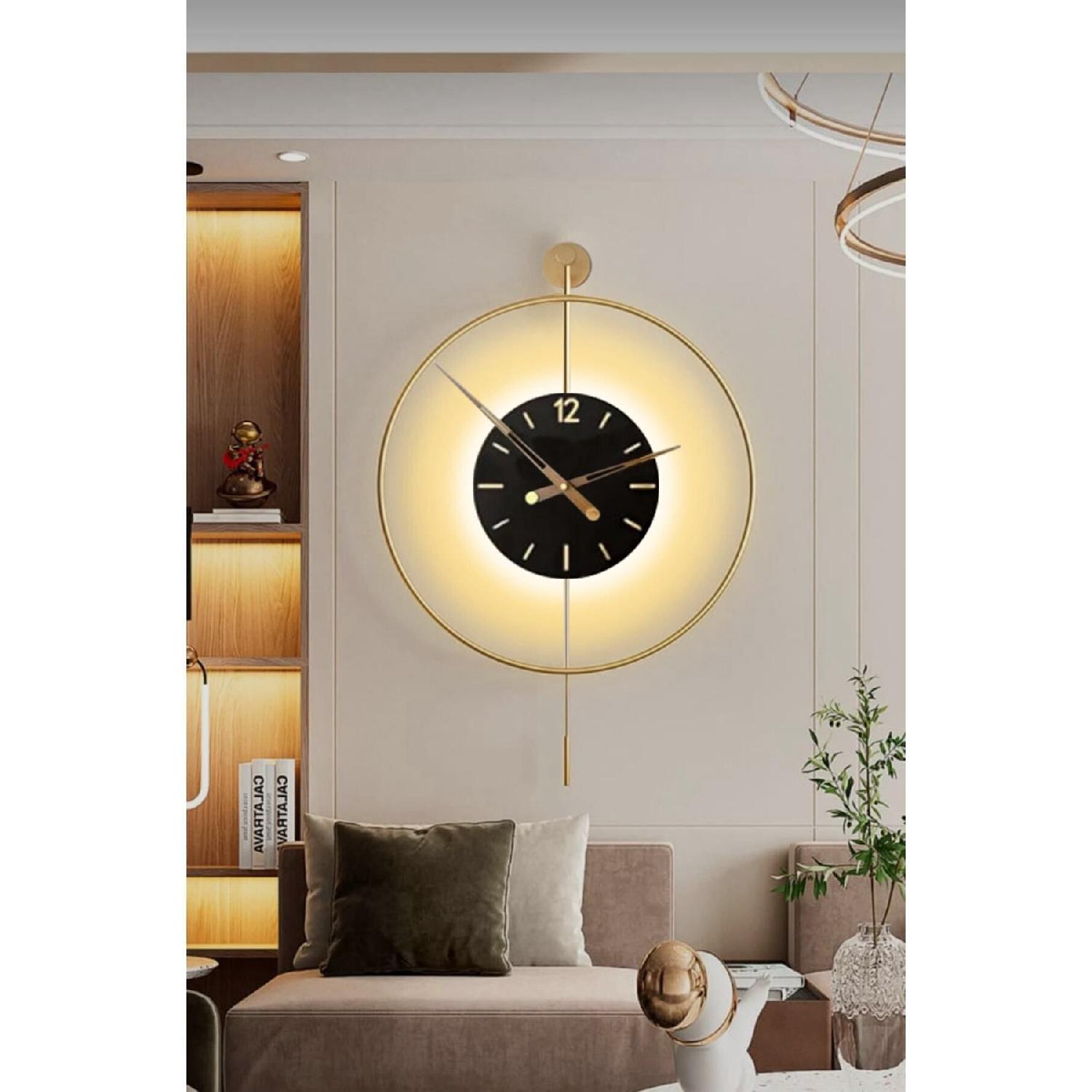 

Xxl Timelles (led) - Gold-black Glass - Decorative Metal Wall Clock золотой