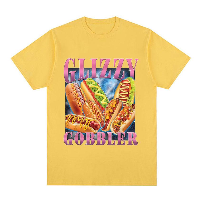Glizzy Gobbler Funny Dog Meme Graphic T-shirt Men Women Humor Style Short Sleeve Tee Shirt Fashion Oversized Cotton T Shirts