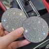 2PCS Diamond Car Coaster Non-Slip Mat Water Holder Cup Slot Silica Gel Pad Cup Mat Gadget Bling Waterproof Interior Accessories