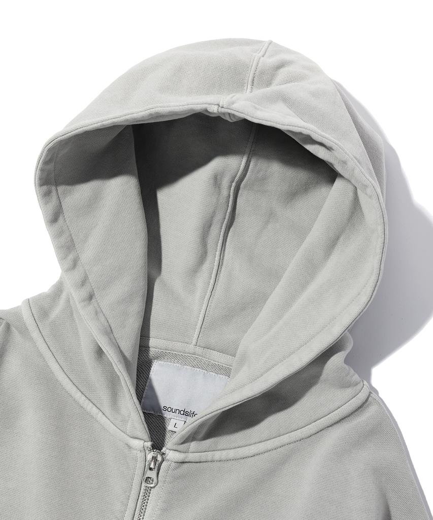 Soundslife Vintage Pigment Hoodie Zip Up Light Gray