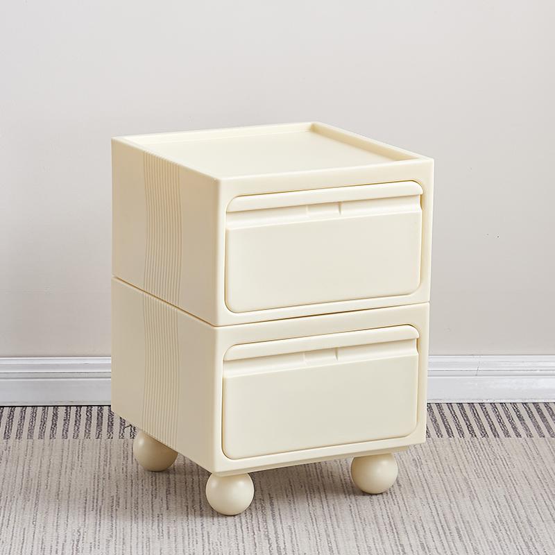 Multi-Layer Plastic Drawer Cabinet Bedside Storage Organizer for Children's Room And Bedrooms Compact Storage Unit for Small Spa
