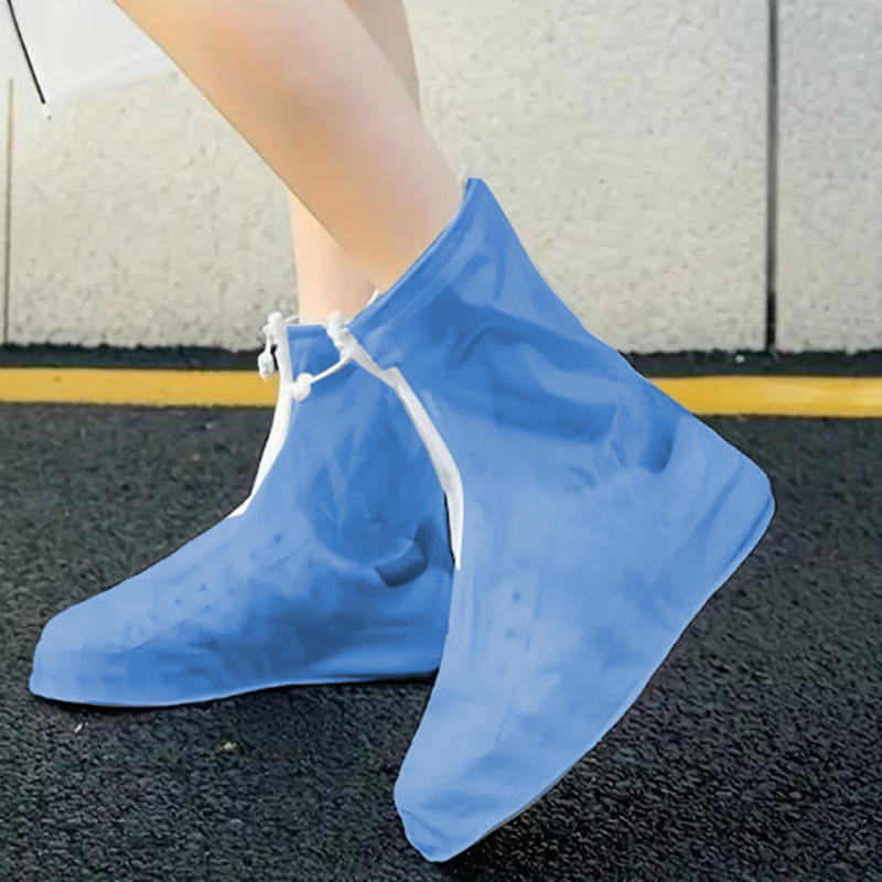 1Pair Anti-slip Wear-resistant Shoe Covers Outdoor Cycling Reusable Foldable Rain Shoe Protectors for Women Men
