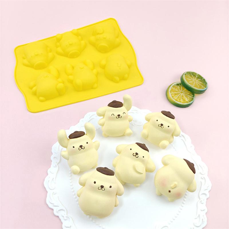 Kawaii Diy Cartoon Puppy Cookie Chocolate Baking Tool Cartoon Silicone Ice Block Diy Soap Mold Set