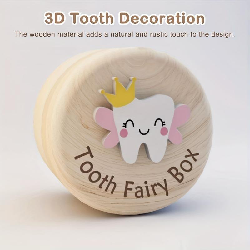 A Wooden Fairy Tooth Box, Designed for Storing Hair And Milk Teeth, Serves As a Keepsake, a Gift for Birth, And a Home Decoration