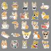 50 Cute Cartoon Corgi Stickers for Luggage, Bicycles, Scooters, and Cars – Waterproof & Fun Decorations