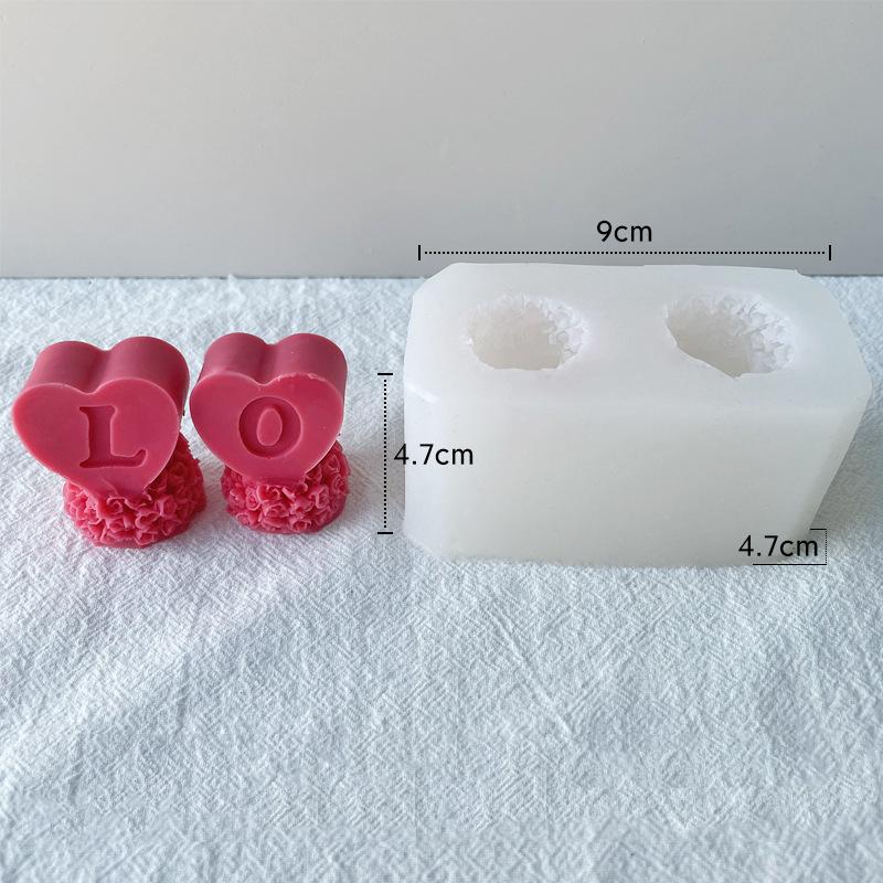 Forma na aromaterapii na svíčku Rose Heart Love Silikonová forma Forma na zdobení dortů na čokoládu Ručně vyrobená forma na svíčku