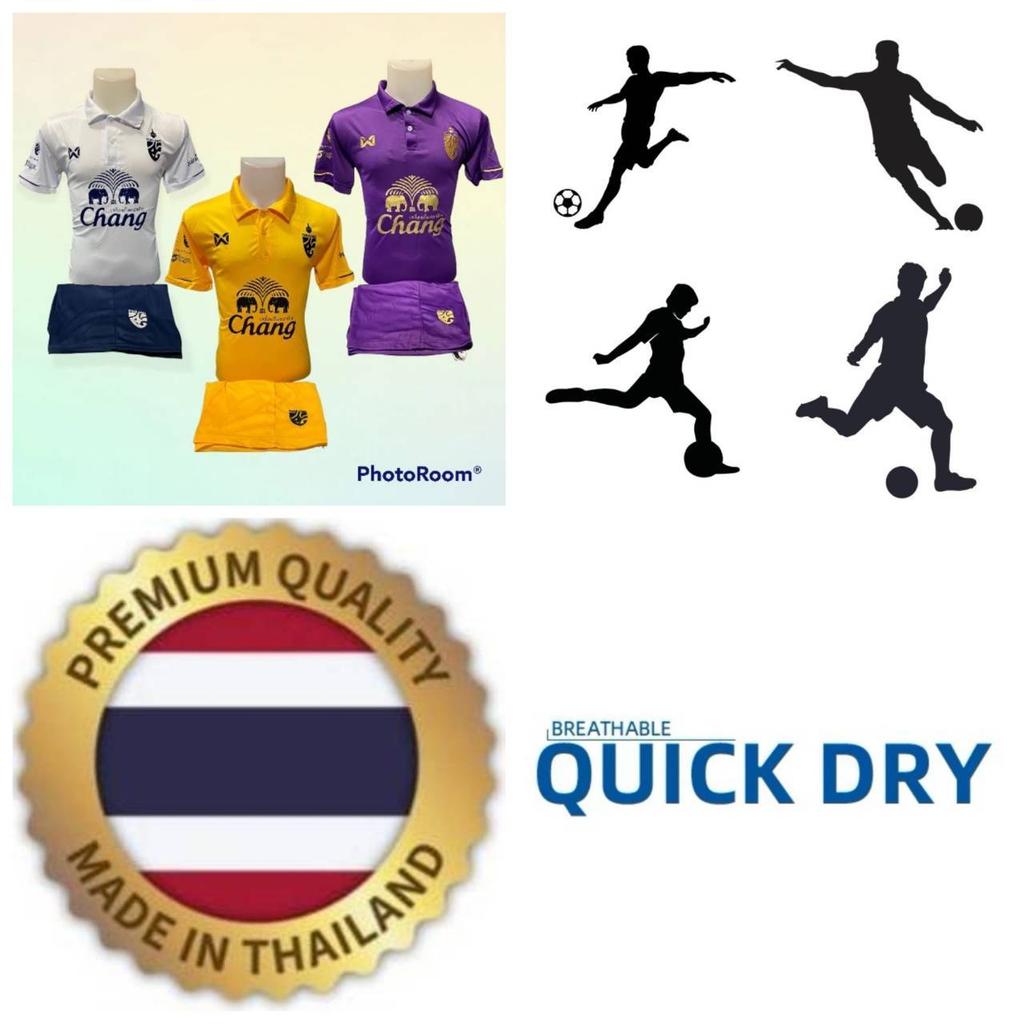 THAILAND Football Soccer Polo Vintage Shirt National Unisex Men Women Training JERSEY Print Quick Dry Short Sleeve Uniform Elephant Badge Logo