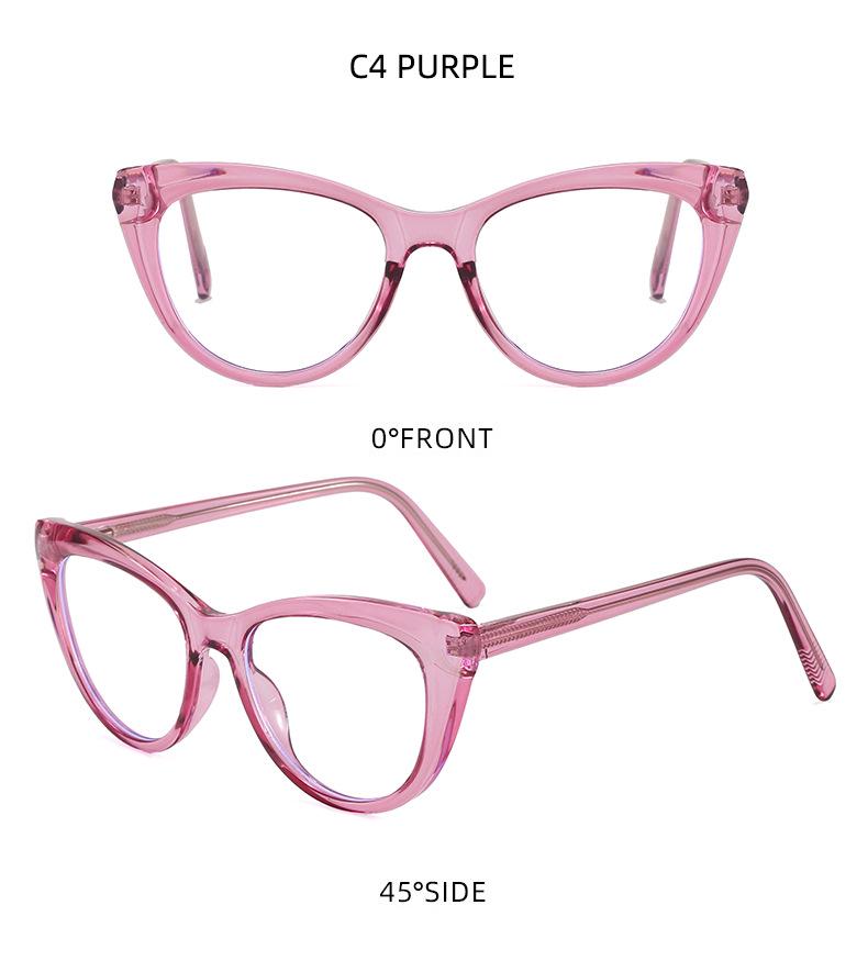 European Fashion Cat Eye Anti-Blue Light Propionate Glasses for Versatile Slimming Effect