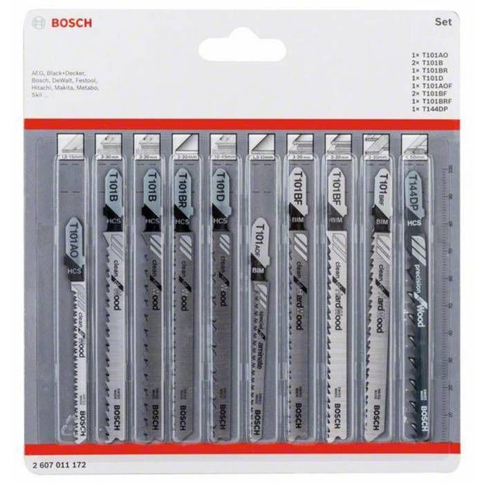 Lames de scie sauteuse - Bosch - Clean Precision - 10 lames - Bois tendre et dur - Découpe précise