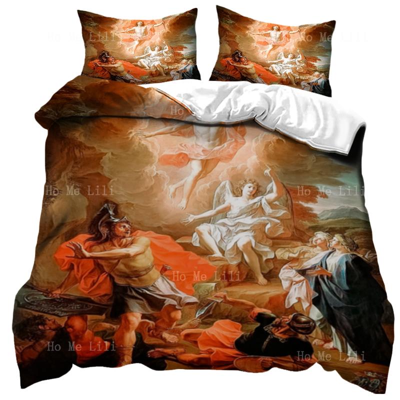 Comforter 3D Jesus Christian Sacred Jesus Bedding Set God Bless You Soft Set King/Queen Size For Adults Women Men