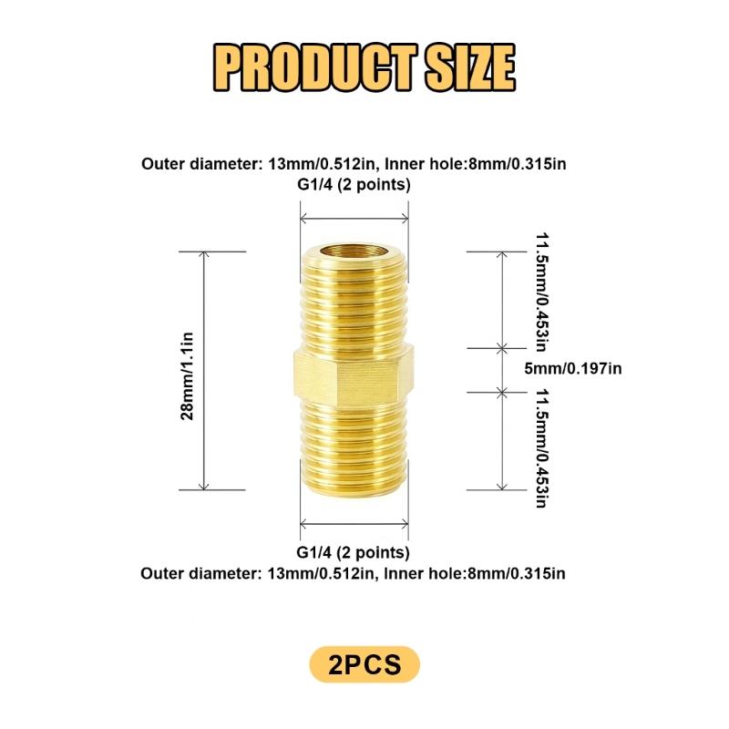 Strong Double Male Threaded Brass Fitting Universal Pipe Connector Univsersal Pipe Adapter for Home & Industrial Use