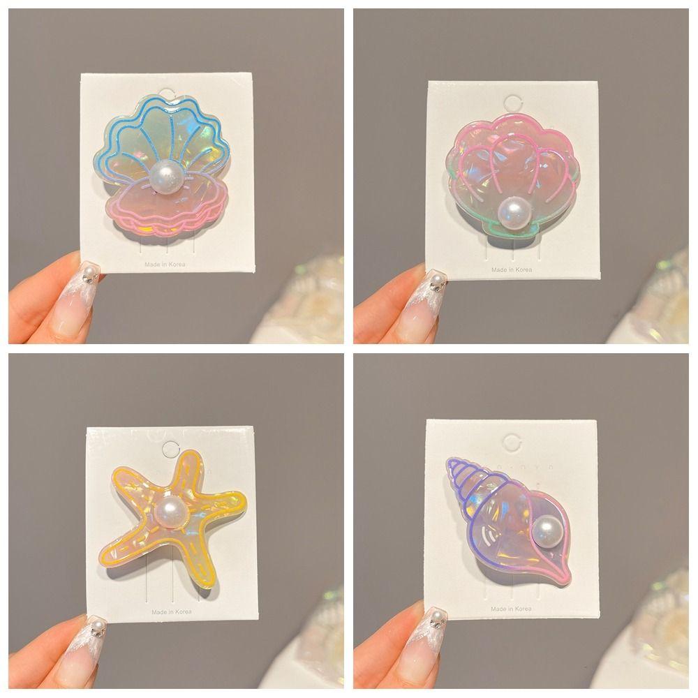 Pearl Starfish Hair Clip Conch Sweet Barrettes Elegant Shell Hair Clip  Daily Life