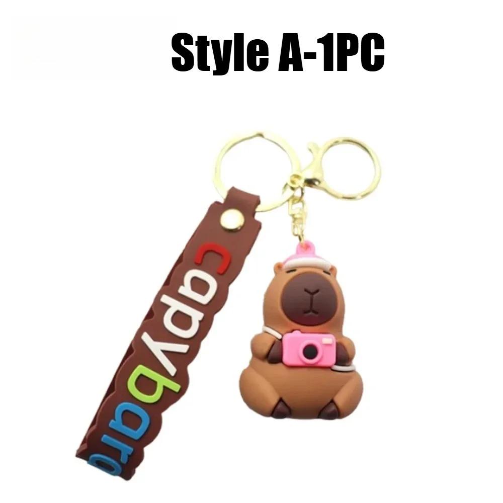 Cute Capybara Keychain Backpack Charm Adorable Kawaii Water Pig Key Ring Accessory Gift for Friends Animal Lover Present