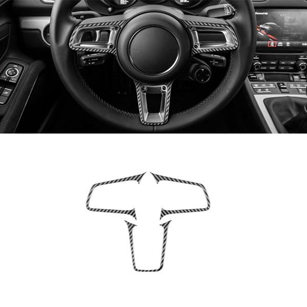 Set aus weichen Aufklebern im Carbonfaser-Muster zur Dekoration des Porsche-Lenkrads