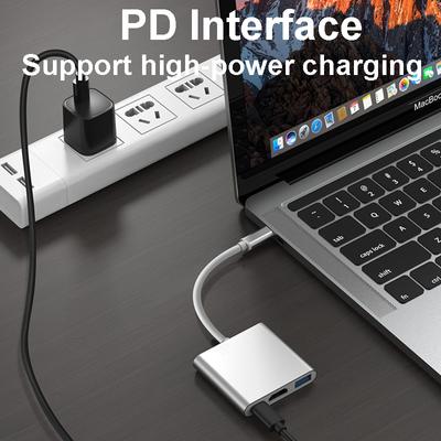 3 IN 1 USB C HUB TYPE-C To HDMI Adapter TYPE C Extension Cable USB 3.0 Converter HDMI-compatible Adapter for PC Laptop Macbook
