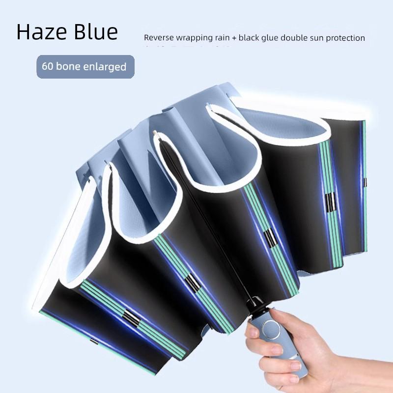 Umbrella with Enlarged Canopy, Thickened and Reinforced, Uv-Resistant, Compact and Portable, Dual-Use for Women and Men, Fully Automatic Sunshade