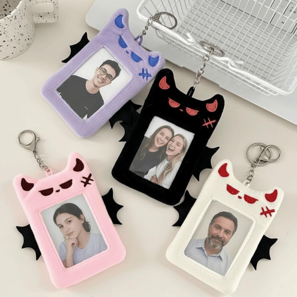Bat Demon Cartoon Plush Photocard Holder Korean Style Photo Protective Case Student
