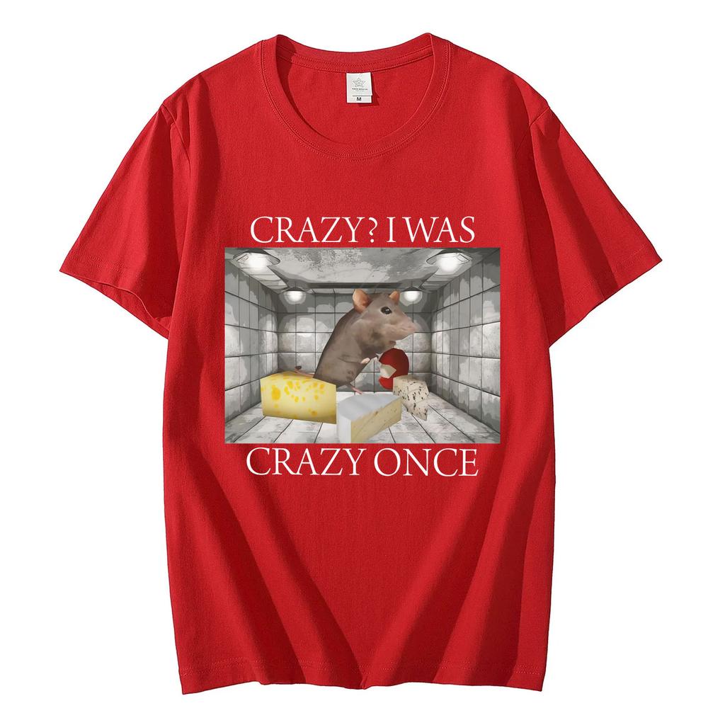 Crazy Rat Funny Meme TShirt Men Women Clothing High Quality Fashion Oversized TShirts Summer Casual Cotton T Shirt Streetwear