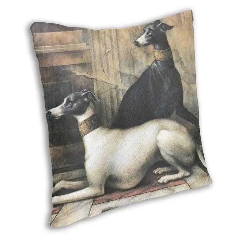 Greyhounds With Gold Collars Pillow Case Home Decorative Sihthound Dog Nordic Cushion Cover Velvet Pillowcase For Sofa