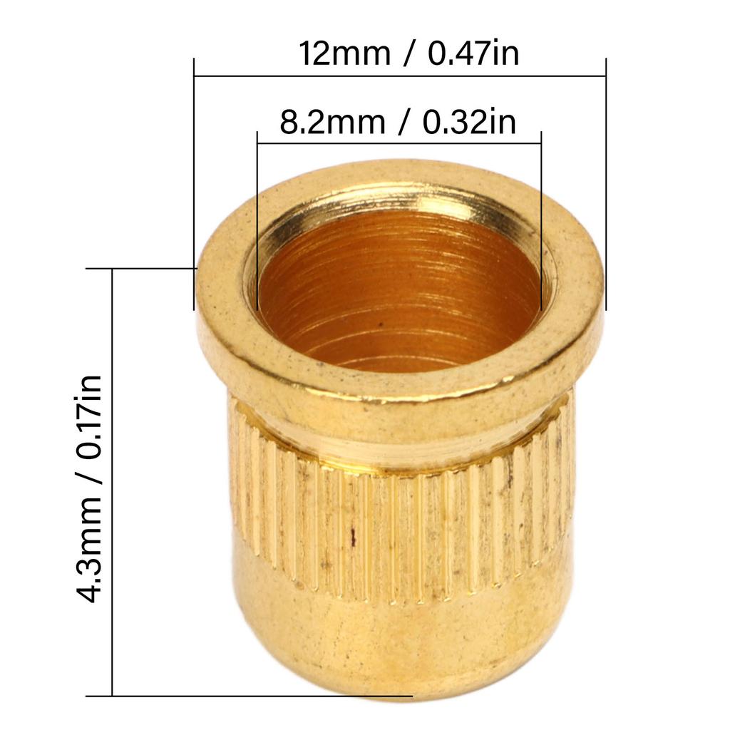 8PCS Guitar String Ferrule Alloy Compact Bass Through Body Buckle for Replacement