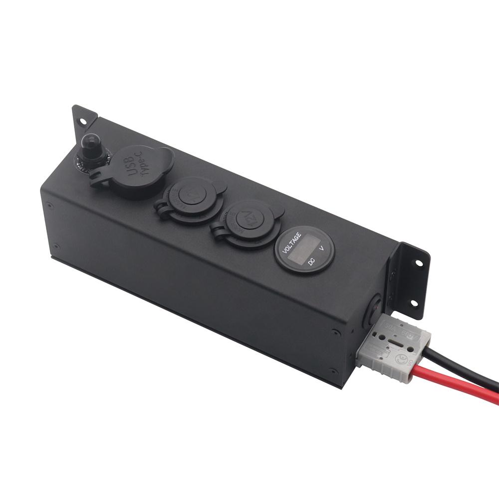 12/24V Control Box With Power Sockets USB+TYPE-C 8AWG Anderson Plug Replacement