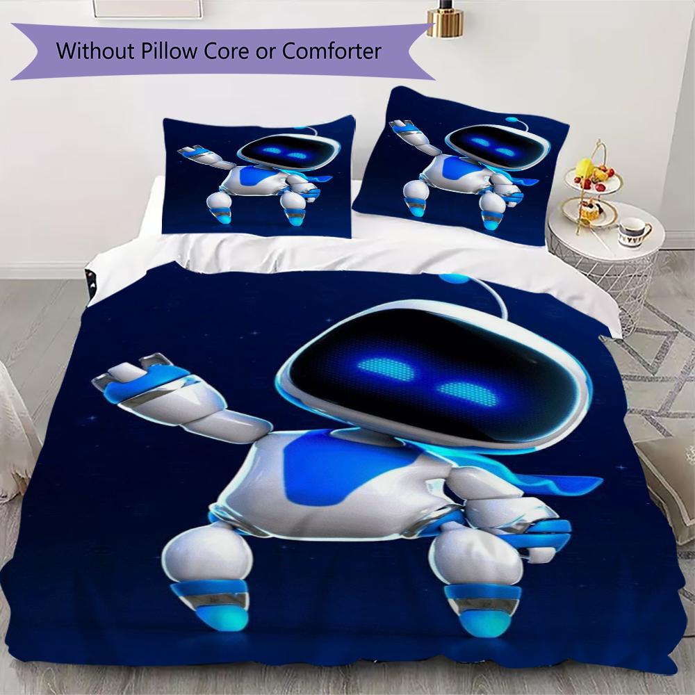 Parure de lit ASTRO BOT motif uilt Set uilt Housse Taie d'oreiller Décoration de maison Cadeau d'anniversaire (1 * housse de couette + 2 * taie d'oreiller sans garnissage)