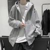 Womens Hooded Cardigan Sweatshirt Solid Color Loose Casual Trendy Winter Outerwear