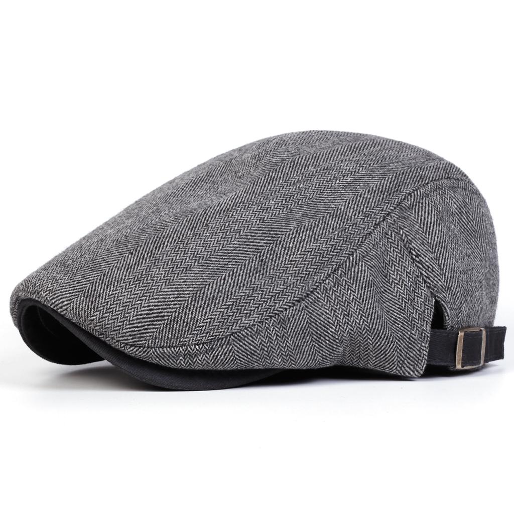 Men Retro Herringbone Grid Newsboy Caps British Painters Hats Spring and Autumn Adjustable Flat Cap Hip Hop Berets