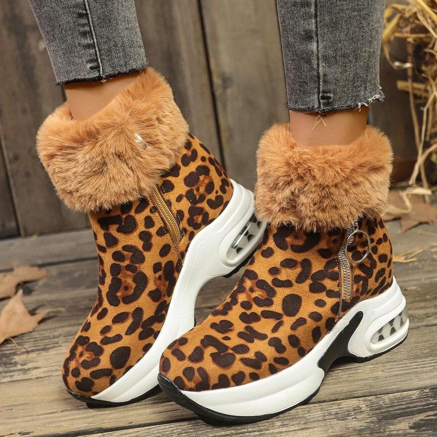 Women's Lightweight Comfortable Cold Warm Padded Snow Boots Non-slip Wear-resistant Outdoor Casual Sneakers Cotton Boots