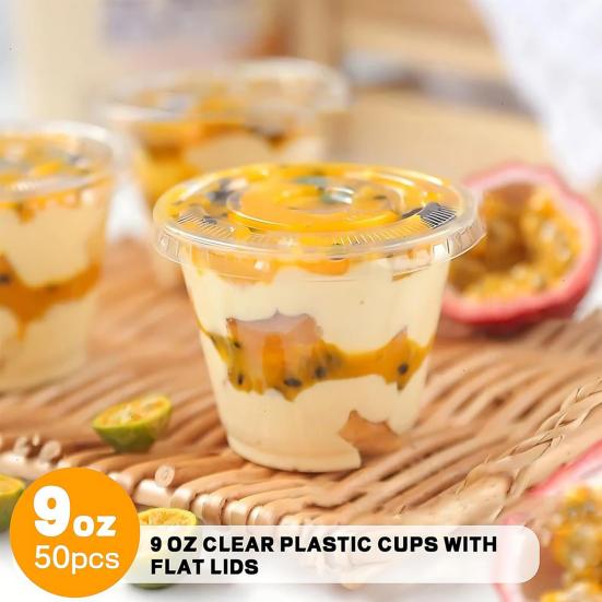10/20/30/50Pcs Dessert Cup BPA-Free Plastic Cups Desserts Fruits Cakes Ice Cream Pudding Milkshake Cups