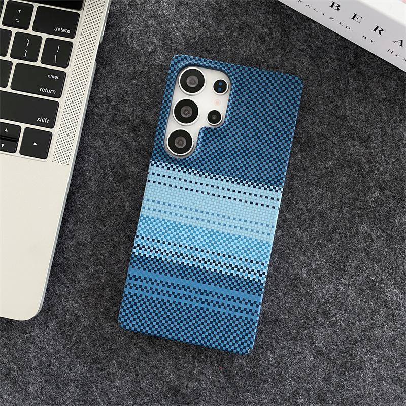 

Carbon Fibre Stripe Sunset Series Wireless Charging Magnetic For Magsafe Case For Samsung Galaxy S25 Plus S24 S23 Ultra PC Cover For Samsung S25 синий