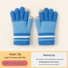 Children's Touchscreen Writing Gloves - Men's Warm Knitted Wool for Autumn Winter, Cold-Proof, Five-Finger Design for Students and Girls