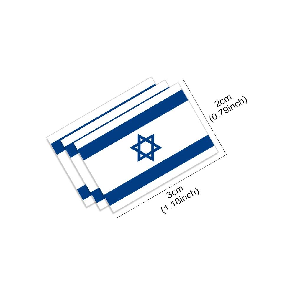 3PCS Israeli Flag Stickers Various Size Car Window Flag of Israel Vinyl Decals Accessories Motorcycle Truck Laptop Decoration