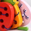 Montessori Kids Educational Toys Fun Wooden Toys Worm eat Fruit Apple Pear Funny Wooden Puzzle Toys for Children Gifts