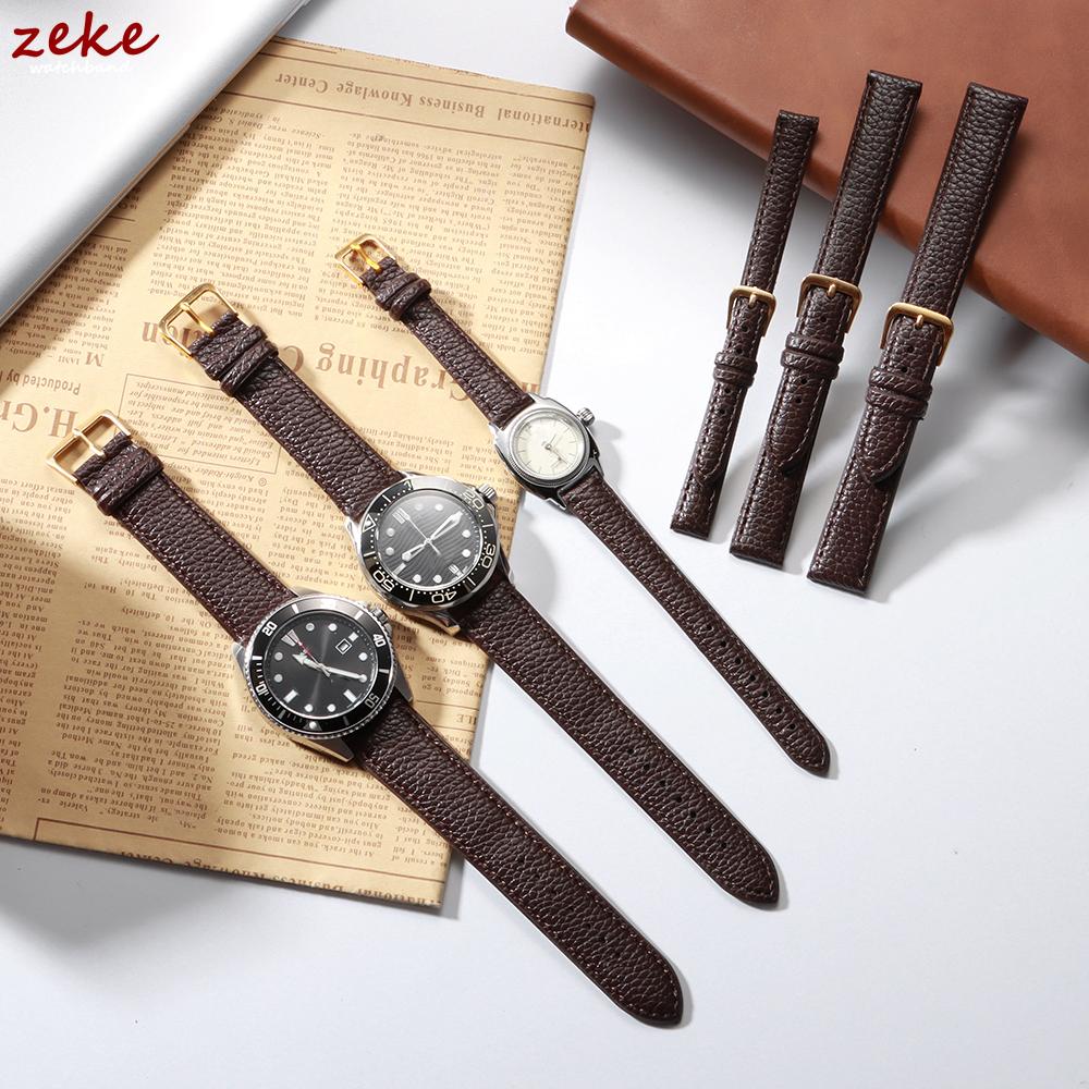Universelles Leder-Uhrenarmband 12mm 14mm 16mm 18mm 20mm 22mm Armbänder für Frauen Schlankes Armband Metall Gold Silber Schnalle Armbänder