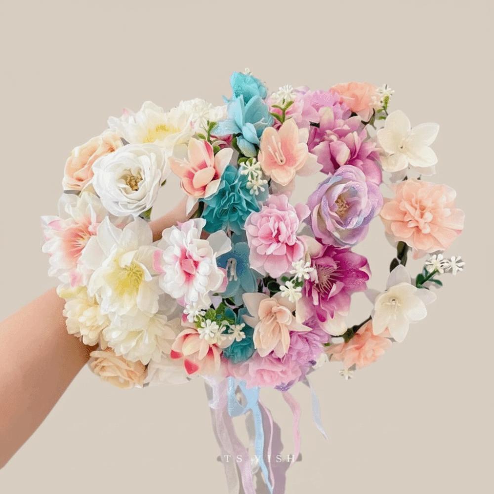 Bohemia Style Simulation Wreath Simulation Flower Wedding Headwear Luxury Flower Headband  Party