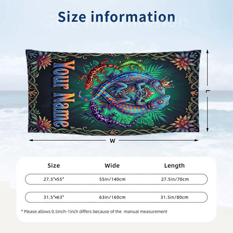 Fantasy Magic Theme Beach Towel Personalized Custom Name & Text Soft Quick Dry Beach Towel for Swimming Travel