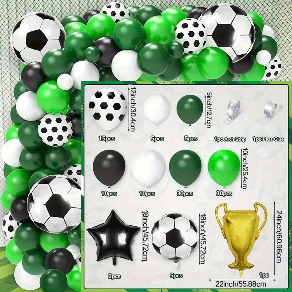 115 Pcs Soccer Balloon Arch Set Green Soccer Balloon Set for Celebration Party Birthday Party Decoration Tent Decoration Other