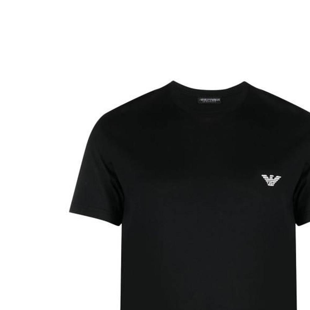 Emporio Armani Ss22 Solid Color Logo Print Crew Neck Casual Short Sleeve T-Shirt Men T-Shirts Black 111341-2R511-00020