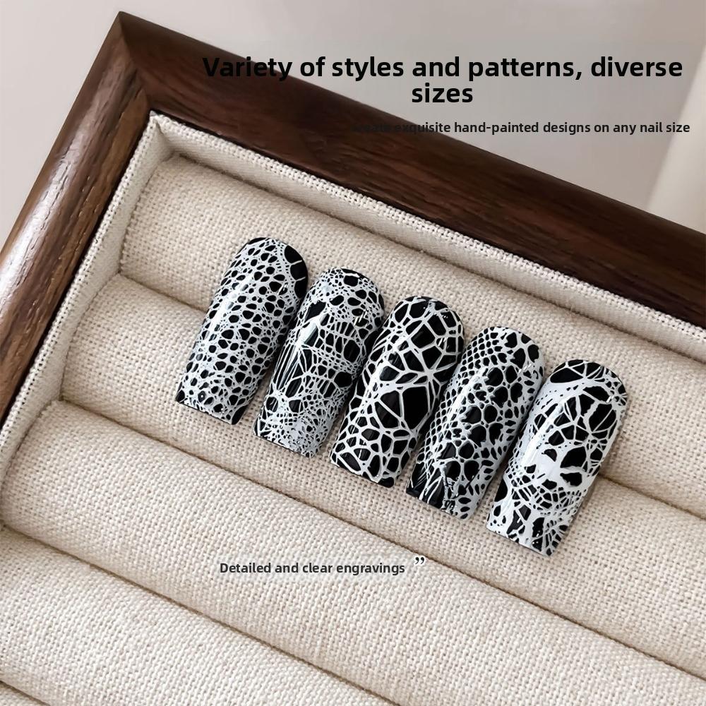 Flower Lace Nail Stencil 3D Lace Nail Stamp Template New Nail Printing Stencils for DIY Nail Art