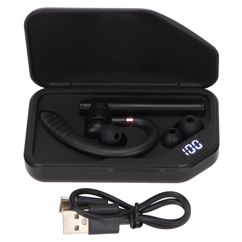 K3 Business Bluetooth Earphone Noise Reduction Single Ear Wrap Around Earphone with Charging Compartment(Jerry Chip