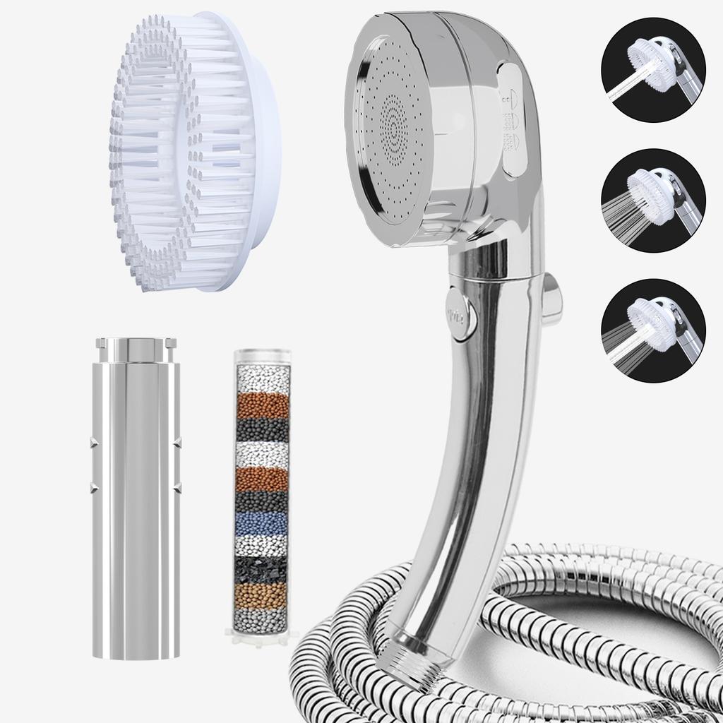 ZHIYAN Filter Hand Held Shower Head Message High Flow Handheld Showerhead Wall Hanging for Hotel Apartment Home Project
