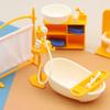 1:12 Scale Miniature Bathroom Set Plastic Dollhouses Accessories With Sink Bathtub And Toilet For Kids Play