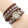 Damen Mode Wickelarmbanduhr - Diamantbesetzte Quarz-Armbanduhr