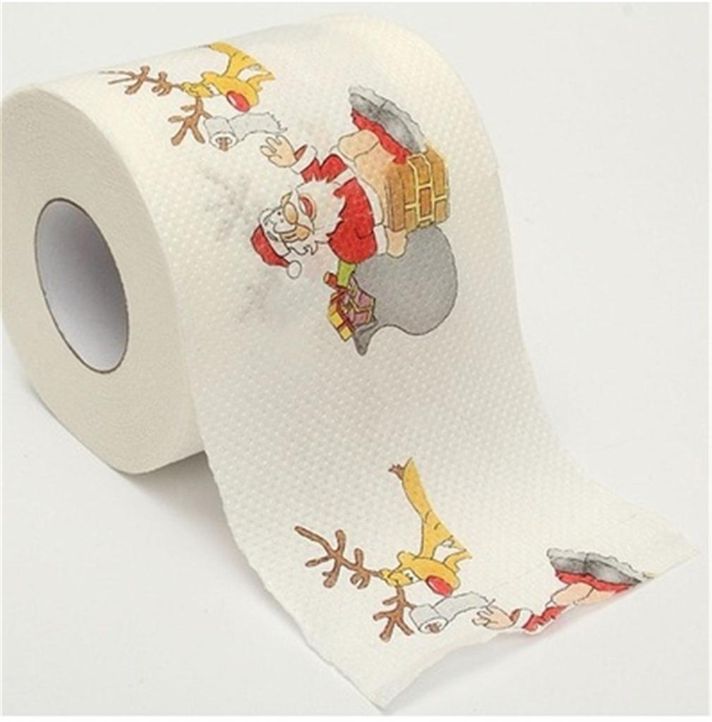 1 rolka Śliczny Święty Mikołaj Wesołych Świąt Papier Toaletowy Stół Salon Kreatywna Dekoracja