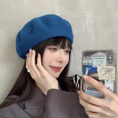 Japoński Styl Jesień i Zima Retro Wełniana Beretka Koreański Styl Brytyjska Czapka Malarza Dziewczęca Czapka Studencka