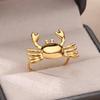 Summer new titanium steel ring women's niche light luxury shell crab ocean index finger ring
