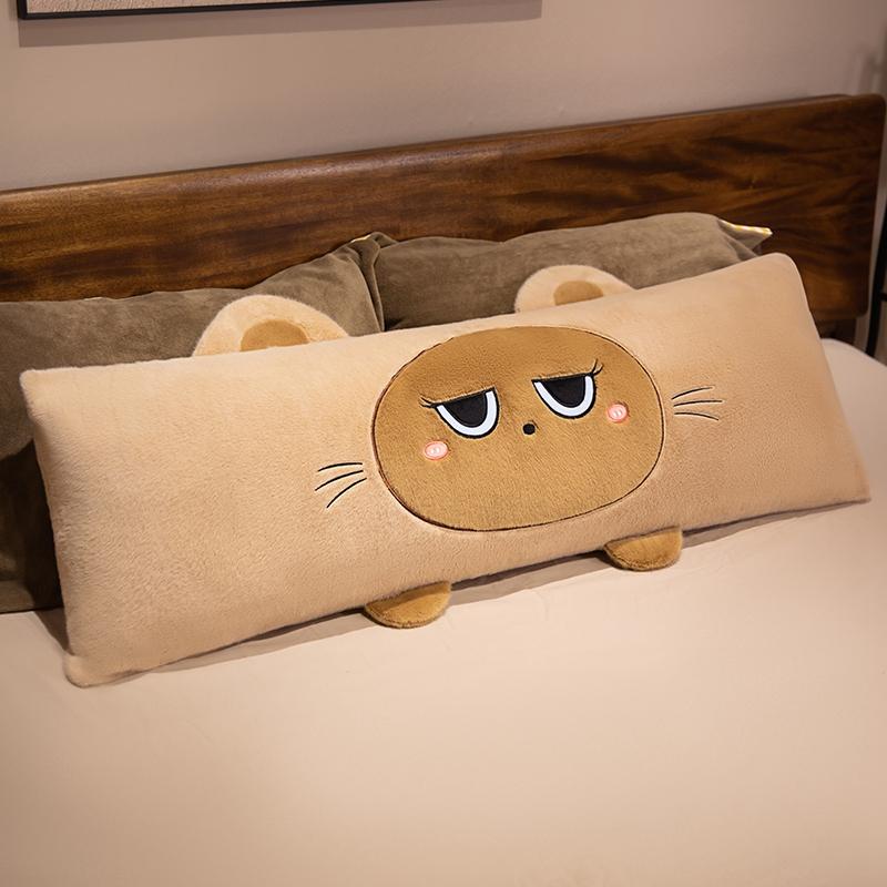 Nowa 60/90cm Urocza Pluszowa Poduszka Długa z Kotem Kreskówkowy Wypchany Pluszak Zabawka Dekoracja Łóżka Kanapy Idealny Prezent Urodziny Boże Narodzenie