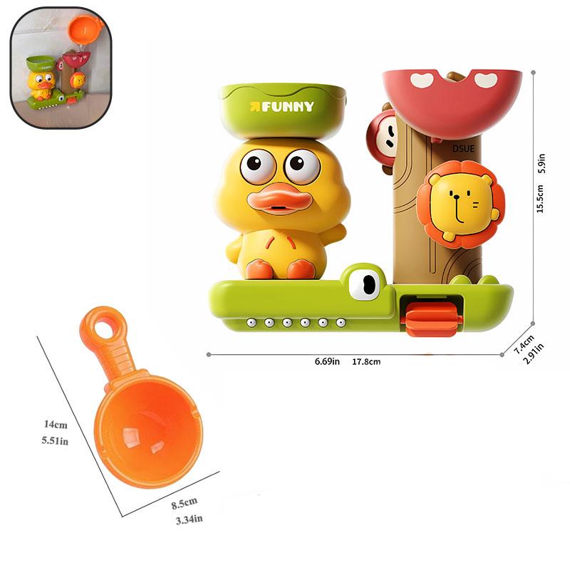 Baby Bath Toy Play Water in Duck/Flower Shape Lion Waterwheel Children Fun in Shower Bathtub with Suction Cup in Kid Gift